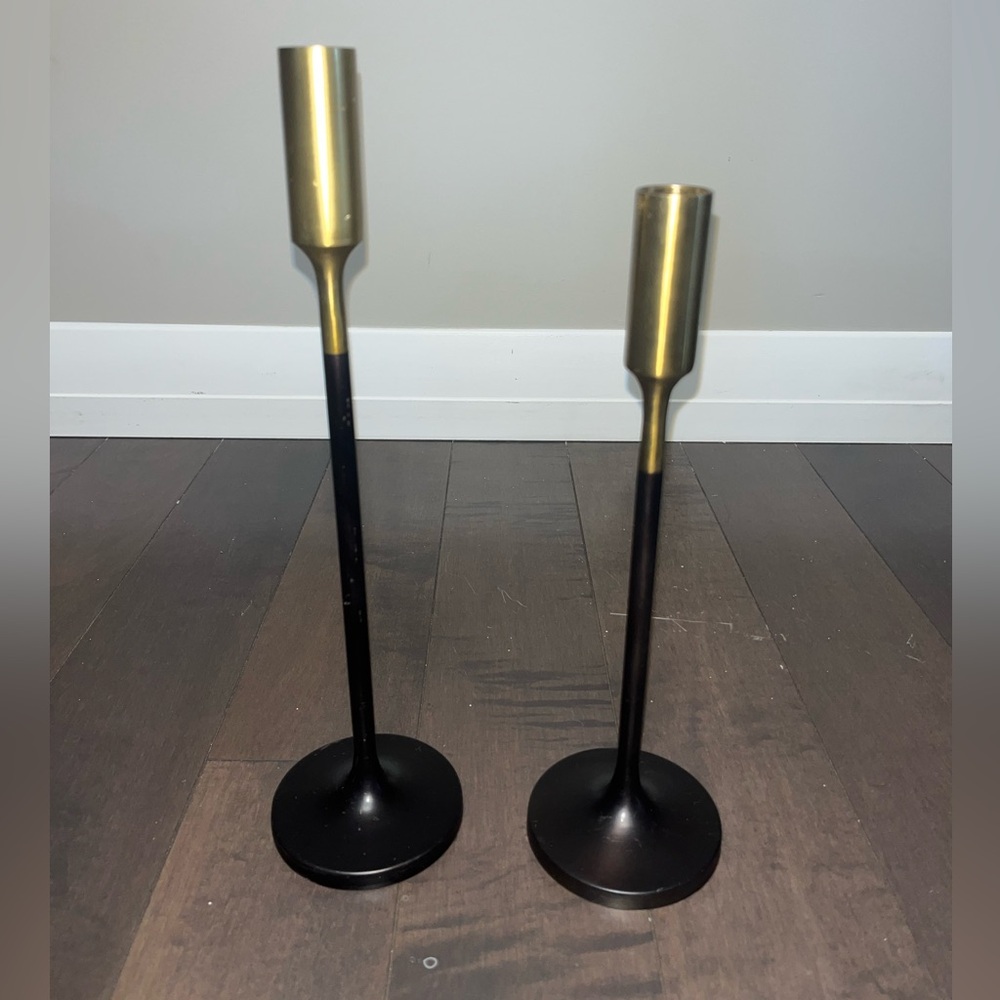 2 Crate and Barrel metal candle holder